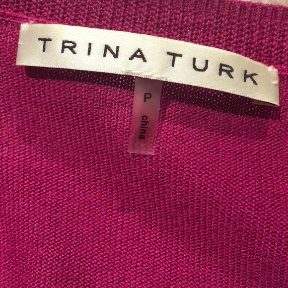 Trina TURK 100% Merino Wool Twist V-Neck Sweater - Picture 12 of 13